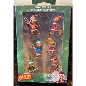 Rare Alvin and the Chipmunks Minature Ornament Set 2011 Santas Best Holiday Set
